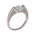 18K Gold Plated High Carbon Moissanite 2ct Drop Crown Ring-0-3