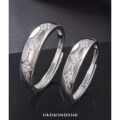 wholesale S925 Sterling Silver Zircon Creative Couple Rings, Personalized Matching Bands for Men and Women, Korean-style Fashion Ring Jewelry-0-2