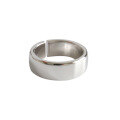 wholesale S925 Sterling Silver Korean Version Ins Indie Small Design Minimalist Versatile Heavy Work Glossy Geometric Plain Open Ring for Women-0-4