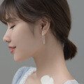 wholesale S925 Sterling Silver Nalan Drop Chain Tassel Earrings for Women, Long Version with Diamond Inlay, Korean Style Ear Accessories G8953-0-1