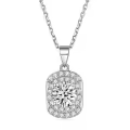 wholesale S925 Sterling Silver European Style Three-Piece Set: Stackable Diamond Rings, Full Pavé Zirconia Stud Earrings, and Pendant Necklace for Women - Wholesale-0-4
