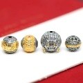 wholesale Sterling silver gold-plated vintage Thai silver Yellow Jambhala Six True Words round bead Mahakala dragon bead DIY bracelet accessories-0-0