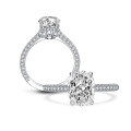 S925 Sterling Silver Oval Four-Prong Zirconia Ring, Clearance Sale with Free Shipping-0-2