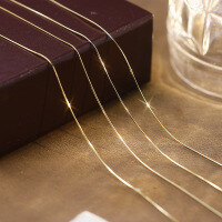 wholesale 925 Sterling Silver Gold-Plated Snake Chain Classic Ins Style Fashion Stackable Choker Ultra Fine Versatile Collarbone Necklace-Gold choker snake bone chain necklace (total length 40cm)  925 silver