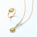 wholesale S925 Sterling Silver Gold-Plated New Japanese Fashion Light Luxury Peridot Ring Niche Design Wholesale-0-4