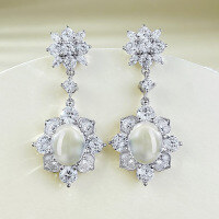 wholesale Metal Material: S925 Silver with Real Gold Plating Live New Ice Beauty Oval 8*10 Shuishan Jade Earrings Ear Drops for Dropshipping on AliExpress-E510 White Water Mozi Earrings 925 Silver