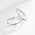 wholesale 925 Sterling Silver Knot Open-Ended Couple Rings, Minimalist Ins Style Niche Design Unisex Matching Bands for 520 Festival Gift-0-5