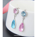 wholesale S925 Sterling Silver Fashionable and Elegant Zircon Teardrop Earrings with Crystal Inlays, Luxury Stud Ear Wholesale-0-3