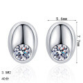 S925 Sterling Silver Moissanite Bean Earrings, Simple Everyday Fashion-0-3
