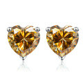 wholesale [18K White Gold] Kwai Douyin Internet Celebrity Live Broadcast Source D Color Moissanite Heart Stud Earrings Classic Three-Prong Earring Wholesale-0-16