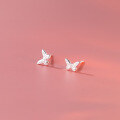 wholesale S925 silver small and simple butterfly earrings, cute, sweet, fresh, and suitable for daily wear, women's M01288-0-2