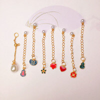 wholesale S925 silver gold-plated natural pearl drop extension chain tail chain accessories bracelet necklace charms DIY semi-finished products-Jizi gourd style (shell beads)