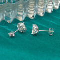 925 Sterling Silver Classic Four-Prong D-Color Moissanite Stud Earrings-0-1