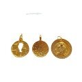 wholesale Gold-plated 925 Ancient Silver Dharma Wheel Lotus Six-Syllable Mantra and Palden Lhamo Pendant for Blessings, Peace, and Joy DIY-0-4
