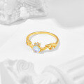 wholesale S925 Silver Plated 14K Gold Source Manufacturer Wholesale Moonstone Ring for Daily Wear Small Luxury Style-0-1