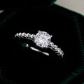 925 Sterling Silver Moissanite Classic 1-Carat Four-Prong Asymmetric Ring for Cross-Border Live Streaming-0-0