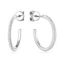 wholesale S925 Sterling Silver Cross-Border Instagram Style Semi-Open Moissanite Earrings Hoop Women's Personality Trendy Straight Row Ear Studs-0-4