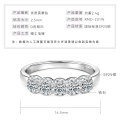 S925 Silver Classic Halo Five-Stone Moissanite Engagement Ring-0-4