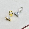 wholesale 925 Sterling Silver Plated with 18K Gold Color Zircon Triangle Geometric Pendant Bracelet Necklace Earring Accessories-0-3