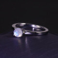 wholesale S925 Sterling Silver Gold-Plated Light Luxury Style Natural Moonstone Ring, Cream Blue Moonstone Ring for Women-0-13