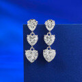 wholesale S925 silver new three-heart earrings for women,ins-0-1