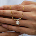 S925 Sterling Silver Moissanite Women's Necklace, Simple Pendant-0-2