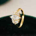 S925 Sterling Silver Fashion Diamond Moissanite Ring, Simple and Versatile-0-0