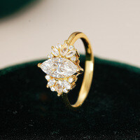S925 Sterling Silver Fashion Diamond Moissanite Ring, Simple and Versatile.-Set with 1CT high-carbon diamond  US No. 8