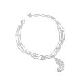 wholesale S925 Sterling Silver 218 Korean Version Ins Small Design Irregular Surface Moon Texture Double Layer Chain Texture Women's Bracelet-0-5