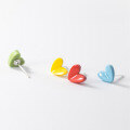 wholesale S925 silver ceramic stud earrings, small and fresh summer sweet colorful heart ear studs M01582-0-0