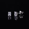 wholesale Platinum 9K/10K/14K/18K Gold Four-Prong 08ct Moissanite Cushion Stud Earrings Minimalist-0-4