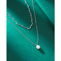 wholesale 925 Sterling Silver Freshwater Pearl Layered Necklace for Women, Minimalist and Elegant Double Layer Choker Accessory-0-1