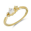 wholesale 9K Gold, Yili Jewelry's New Small Batch Design, Fresh and Princess-like Moonstone Moissanite Ring-0-4
