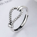 wholesale S925 Sterling Silver Irregular Line Patchwork Geometric Ring, Fashionable Commute Versatile Niche Design Sense Loop-0-1