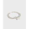wholesale S925 Sterling Silver Handmade Vintage-inspired Open Adjustable Ring for Women, Korean Version Ins Style-0-0