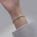 wholesale S925 Sterling Silver Full Light Bead Small Round Bead Minimalist Design European and American Style Jewelry Bracelet S5522-0-1