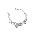 wholesale S925 Sterling Silver Korean Version INS Niche Design Retro Distressed Heart Pendant Chain Textured Bracelet for Women-0-4