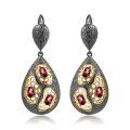 wholesale 925 Silver Italian Designer Craft Gemstone Earrings, Vintage High-End Natural Amethyst Ear Drops-0-6