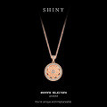 Gold-Plated Full-Diamond Eight-Treasures Compass Pendant Necklace-0-4