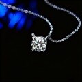 925 Sterling Silver 1-Carat D-Grade Moissanite Nose Stud Diamond Necklace, Women's Fashion Pendant-0-2