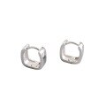 wholesale S925 Sterling Silver EB Korean Style Women's Earrings Minimalist Creative Square Wide Surface Ear Clips-0-4