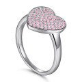 wholesale S925 Sterling Silver Pink Diamond Large Heart Women's Ring Single Heart-shaped Ring for Cross-border E-commerce Wholesale Hot Seller-0-4