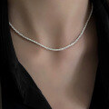 wholesale S925 sterling silver shimmering minimalist flash chain, lightweight luxury new autumn winter starry sky collarbone necklace-0-2