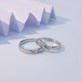 wholesale S925 Sterling Silver "Mutual Support" Couple Rings, Minimalist Design for Women, Premium Gift for Boyfriend/Girlfriend, Anniversary Pair-0-5