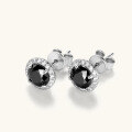 wholesale S925 Sterling Silver Amazon Best-Selling Black Moissanite Stud Earrings with Hip-Hop Trendy Design and Premium Feel Wholesale-0-2
