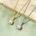S925 Sterling Silver Moissanite Pendant Necklace, Cross-Border Live Hot-Sell, Minimalist Elegant-0-2