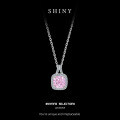 S925 Silver Bling Crystal Women's Earrings and Necklace Set-0-0