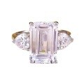 wholesale S925 Sterling Silver New 5ct Emerald Cut 12*8 Rectangle Ring for Women, Fashion Versatile-0-4