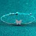 S925 Sterling Silver Full Moissanite Butterfly Bracelet, Sweet and Cute-0-4