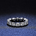 S925 Silver Full Moissanite Ring, Women's Stackable Tail Ring Factory Direct Live-0-0
